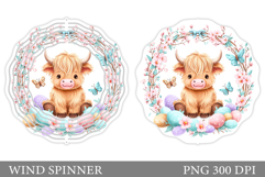 Easter Cow Wind Spinner. Easter Wind Spinner Sublimation Product Image 1
