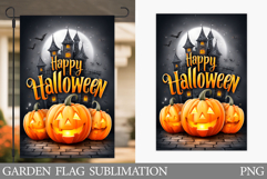 Halloween Garden Flag Design. Halloween Pumpkin Garden Flag Product Image 1