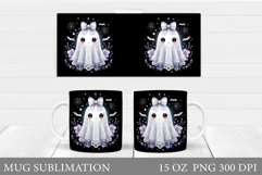 Cute Ghost Mug Design. Cute Halloween Mug Sublimation Product Image 1