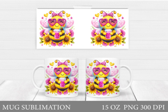 Cute Bee Mug Wrap Design. Cute Bee Sublimation Product Image 1