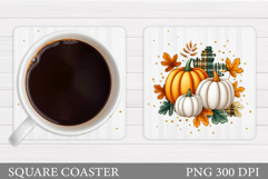 Fall Pumpkin Coaster Design. Fall Pumpkin Sublimation Product Image 1