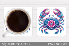 Crab Coaster Design. Sea Coaster Sublimation Product Image 1
