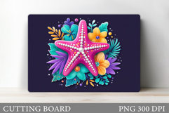 Starfish Cutting Board. Starfish Flowers Cutting Board Product Image 1