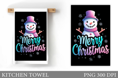 Snowman Kitchen Towel Design. Christmas Kitchen Towel Product Image 1