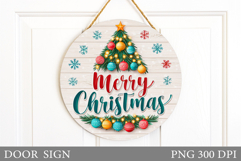 Christmas Tree Door Sign. Christmas Door Sign Design Product Image 1