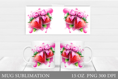 Strawberry Mug Wrap Design. Strawberry Sublimation Product Image 1