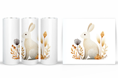 Cute Bunny Tumbler Design. Bunny Flowers Tumbler Sublimation Product Image 2