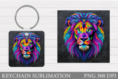 Lion Keychain Design. Lion Sublimation Product Image 1