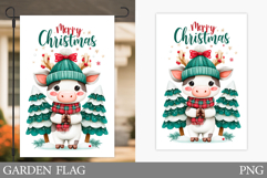 Christmas Cow Garden Flag. Christmas Garden Flag Design Product Image 1