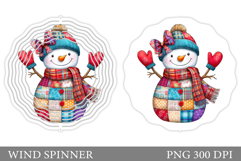Cute Snowman Wind Spinner. Christmas Wind Spinner Design Product Image 1