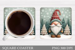 Christmas Gnome Coaster. Christmas Coaster Design Product Image 1