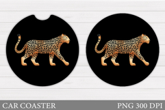 Leopard Car Coaster Design. Leopard Sublimation Product Image 1