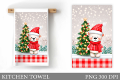 Christmas Bear Kitchen Towel. Christmas Kitchen Towel Design Product Image 1