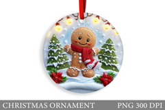Gingerbread Christmas Ornament. Cute Raccoon Sublimation Product Image 1