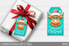 Christmas Cow Gift Tag Design. Christmas Gift Tag Printable Product Image 1