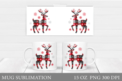 Reindeer Mug Wrap Design. Christmas Mug Sublimation Product Image 1