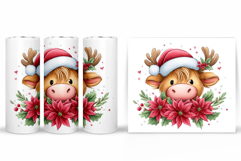 Christmas Cow Tumbler Design. Christmas Tumbler Sublimation Product Image 2