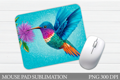 Hummingbird Mouse Pad Design. Hummingbird Sublimation Product Image 1