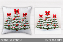 Christmas Tree Pillow Design. Christmas Pillow Sublimation Product Image 1