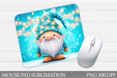Christmas Gnome Mouse Pad. Christmas Mouse Pad Sublimation Product Image 1