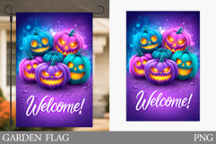 Halloween Garden Flag Design. Halloween Pumpkin Garden Flag Product Image 1
