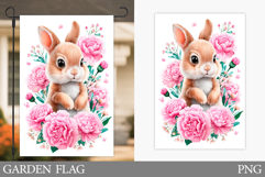 Cute Bunny Garden Flag. Summer Garden Flag Design Product Image 1