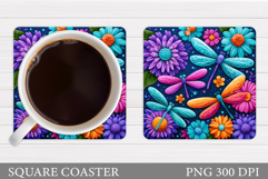 Dragonflies Coaster Design. Dragonflies Sublimation Product Image 1