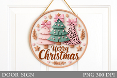 Christmas Tree Door Sign. Christmas Door Sign Design Product Image 1