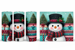 Cute Snowman Tumbler. Christmas Snowman Tumbler Sublimation Product Image 2