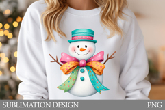 Cute Snowman Sublimation. Snowman T-Shirt Sublimation Product Image 1