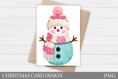 Cute Snowman Card Design. Christmas Card Printable Product Image 1
