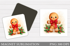 Gingerbread Magnet Design. Christmas Magnet Sublimation Product Image 1