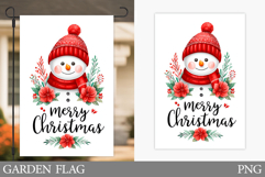 Snowman Garden Flag. Christmas Garden Flag Sublimation Product Image 1