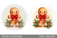 Cute Gingerbread Wind Spinner. Christmas Wind Spinner Design Product Image 1