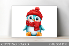 Cute Penguin Cutting Board. Christmas Cutting Board Design Product Image 1