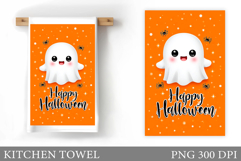 Cute Ghost Kitchen Towel. Halloween Kitchen Towel Design Product Image 1