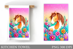 Horse Kitchen Towel Design. Cute Horse Sublimation Product Image 1