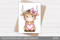 Valentines Cow Card Printable. Valentines Card Design Product Image 1