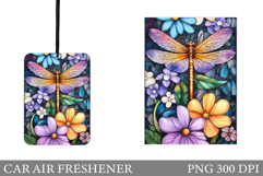 Dragonfly Car Air Freshener. Flowers Car Air Freshener Product Image 1