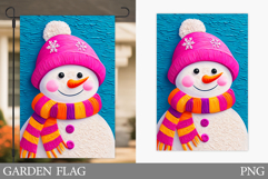 Snowman Garden Flag. Christmas Garden Flag Sublimation Product Image 1