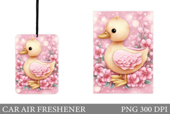 Cute Duck Car Air Freshener Design. Cute Duck Sublimation Product Image 1