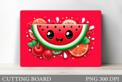Cute Watermelon Cutting Board. Cute Watermelon Sublimation Product Image 1