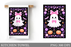 Cute Ghost Kitchen Towel. Cute Halloween Kitchen Towel Product Image 1