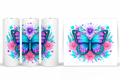 Butterfly Flowers Tumbler. Butterfly Tumbler Sublimation Product Image 2