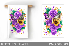 Butterfly Kitchen Towel Design. Butterfly Sublimation Product Image 1