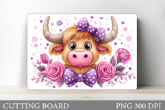 Highland Cow Cutting Board Design. Cow Kitchen Cutting Board Product Image 1