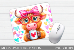 Valentines Cow Mouse Pad. Valentines Mouse Pad Design Product Image 1