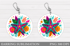 Starfish Earring Design. Sea Earring Sublimation Product Image 1