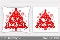 Merry Christmas Pillow Design. Christmas Sublimation Product Image 1