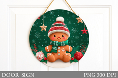 Gingerbread Door Sign Design. Christmas Door Sign Product Image 1